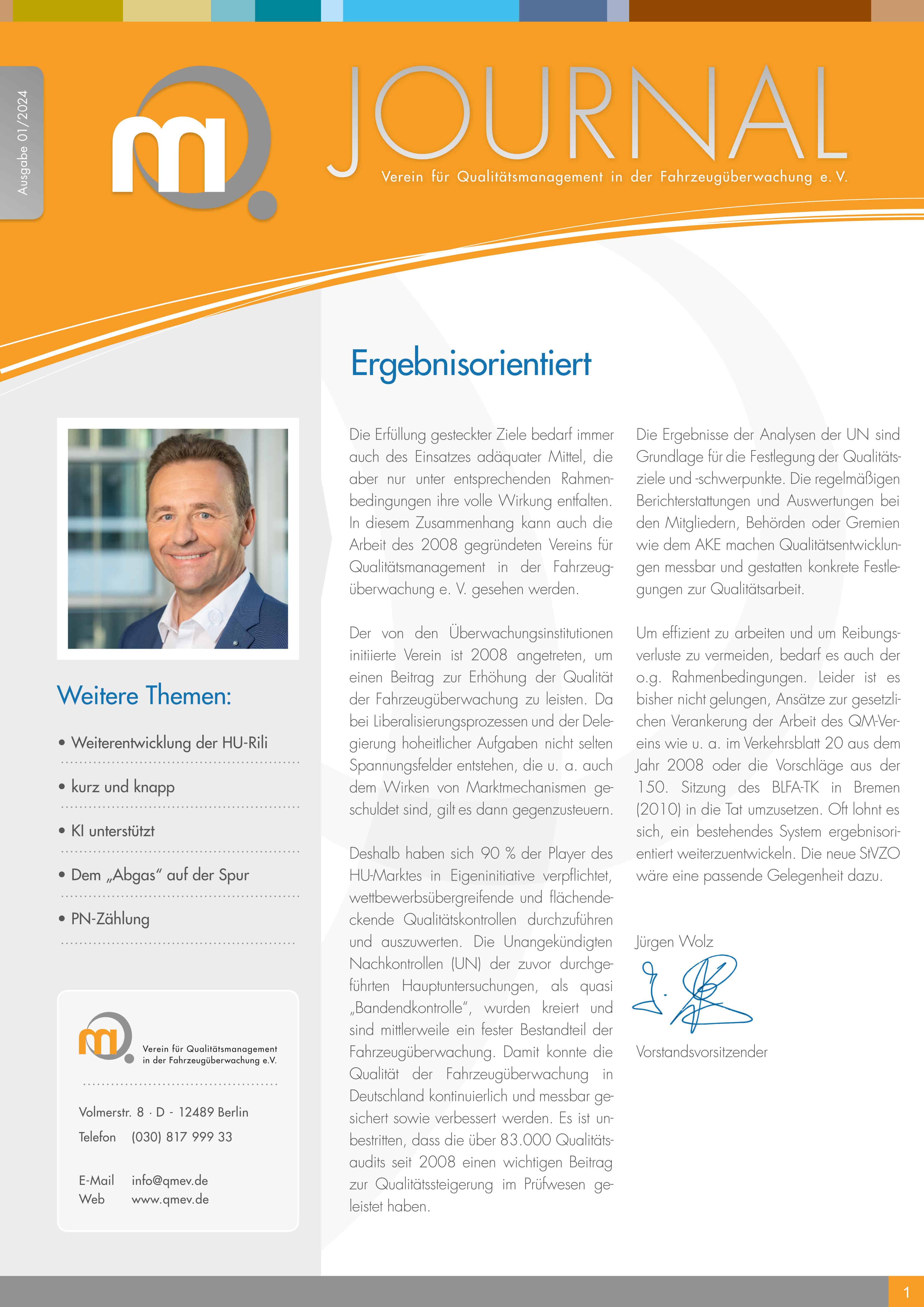 Cover des QM Journal 01/2024