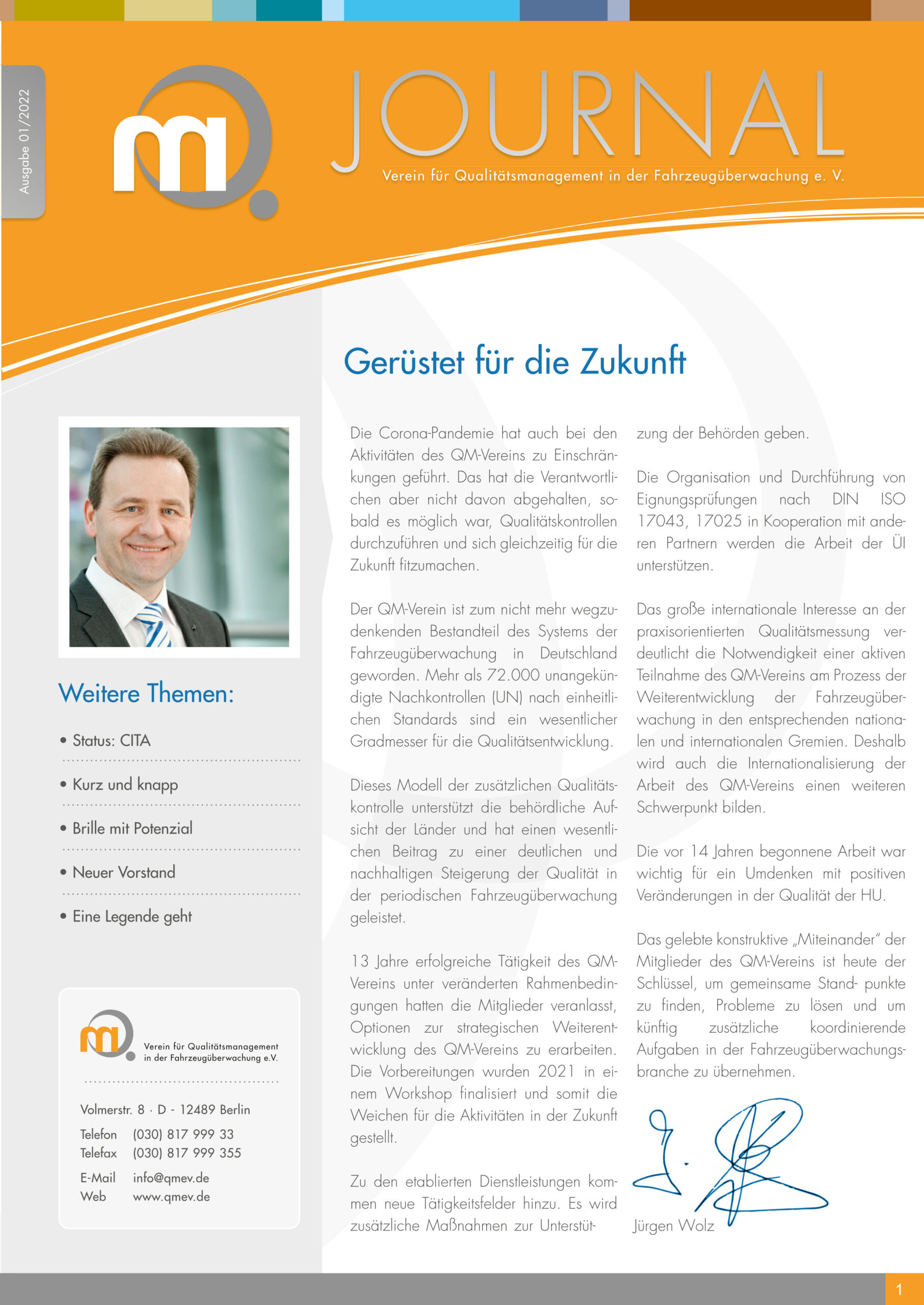 Cover des QM Journal 01/2022